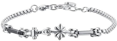 Luca Barra Bracciale da Uomo Acciaio e Ceramica con Rosa dei Venti. La referenza è BA1790