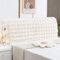 Hearda Strecken Bett Kopfteil Bezug, Flauschig Bett Kopfteil Hussen, Weich Staubdicht Bettkopfteil All-Inclusive Bettkopfteil Bezug für Schlafzimmer Bett Dekor Kopfteil (180cm,Beige)