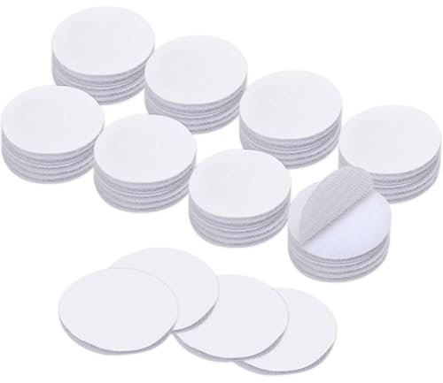 BRAVESHINE 36 Pack Circles Self Adhesive Sticky Dots Round Hook and Loop Tape Dots, Discs Strong Sticky Back Pads, Double Sided Heavy Duty Adhesive Dots for Carpets,Mats,Photo,DIY Projects