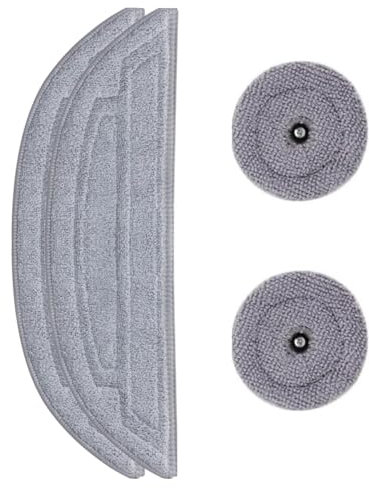 roborock Set de Serpillières, Serpillière Vibrante Intégrée*2 + Serpillière Le Long du Bord*2，Compatible avec l'Aspirateur Saros 10
