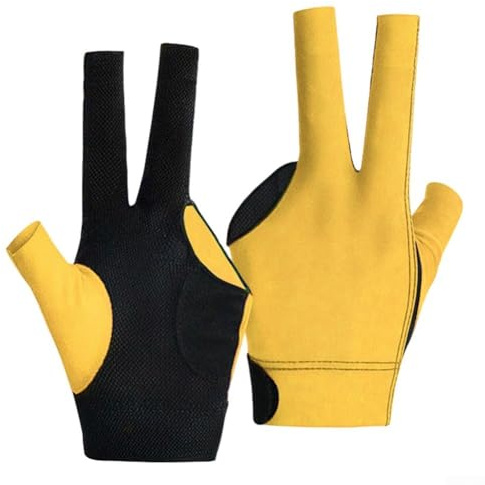Whychstore Snooker-Handschuhe für Linkshänder, 3-Finger-Stil mit elastischer Passform und atmungsaktiver Handfläche für Komfort
