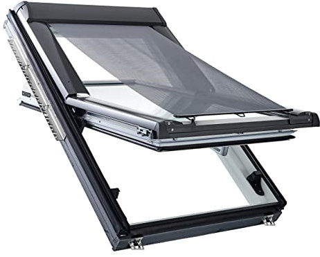 Original Roto Außenrollo Screen ZAR Sonnenschutz & Hitzeschutz Bei offenem Fenster voll funktionsfähig Länge einstellbar Für Roto Dachfenster der Baureihe Classic 6x84 mit Größe 114/xxx