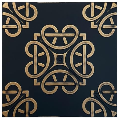 Eurodeco Paneele aus Polystyrol XPS, Deckenpaneele, 3D Wandpaneele, Styropor Dekoren, Decken Retro Vintage Wandverkleidung, 3mm dick - 50x50cm (4m²-16 Stück, 86-ZL-94)