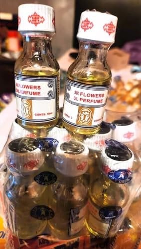 6 Bottles of six Flowers Oil Perfume, 18ml, Traditional Good Luck Fragrance