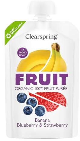 Clearspring Organic FRUIT Puree - Banana, Blueberry & Strawberry 100g