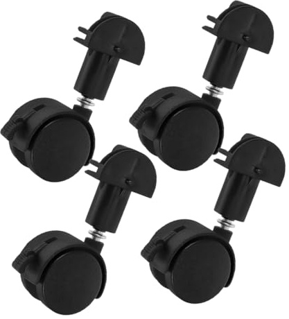 OFFIGAM 4 Stück Schwarze Kinderwagenräder aus Kunststoff und Eisen Ersatzräder mit Breiter Kompatibilität und Sanftem Lauf für Möbel und Kinderwagen