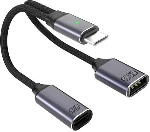 Adaptador USB C OTG Splitter, USB C a Dual C Divisor Adaptador Duplicador Tipo c Splitter Cable con Carga Rápida PD de 100W de 65W y 45W para Portátil Tableta y Teléfono, 480mbps