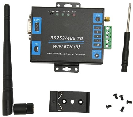 Xiuganpo RS232 RS485 Seriell-zu-Ethernet-Adapter, Industrieller Datensammler für Modbus-, Geeignet für IoT