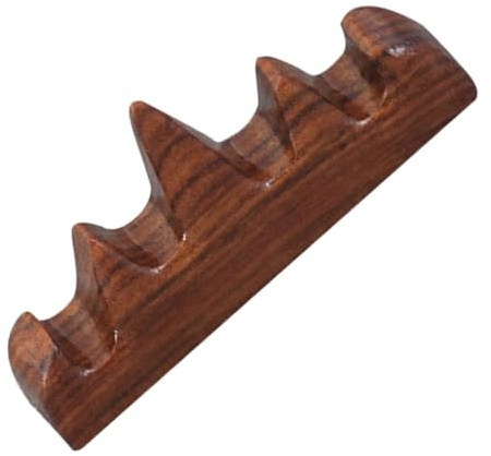 Healeved Porte-Pinceaux en Bois Sculpté Porte-Plume Calligraphie Chinoise 5 Doigts Support Pinceau à Encre pour Écriture Sumi Accessoire Bureau Calligraphie