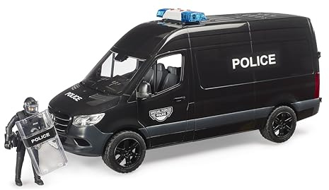 bruder 02685 - MB Sprinter Forces spéciales de police avec figurine bworld | Avec module lumière et son, avec policiers, ensemble de voitures jouets, véhicule d'intervention, échelle 1:16
