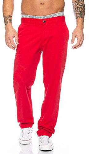 Rock Creek Herren Chino Hose Herrenhose RC-2083 [Rot W31 L34]