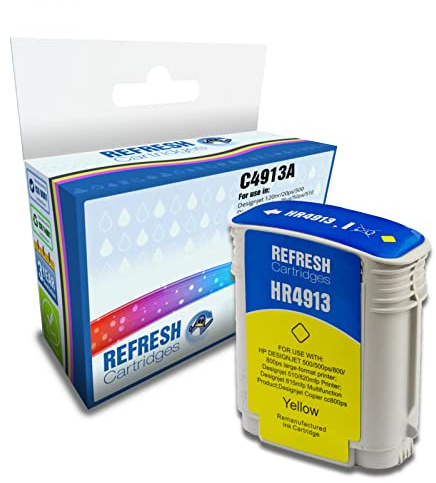 Refresh Cartridges Remanufactured Ink Cartridge Replacement for HP C4913A (Yellow)