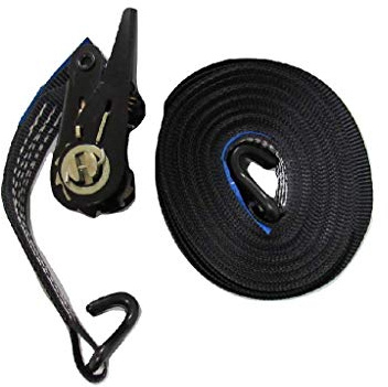 Ratchet Straps 25MM 10M 800KG X1 (Black Tie Down Heavy Duty Cargo Claw Hook Recovery Lashing)