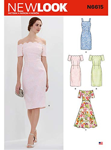 New Look Sewing Pattern Misses' Dresses, Paper, White, Various, UN6615A