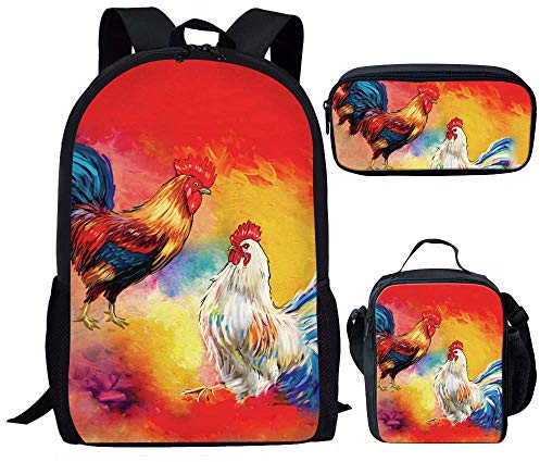 Showudesigns Mochila escolar y lonchera personalizada, juego de 3 unidades