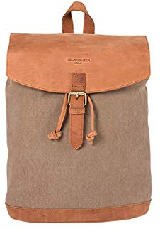 HOLZRICHTER Berlin Rucksack No 2-1 (M) camel/beige - Daypack handgefertigt aus 20 oz starkem Canvas und Premium-Leder