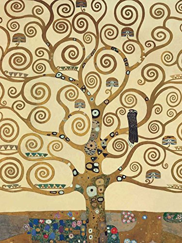 Sensazione a casa TELA-TELA-L'albero della vita-Klimt-Gustav-Figurative-Fine-Art-stampa-incorniciato-su legno-barre-cm_43x33_in
