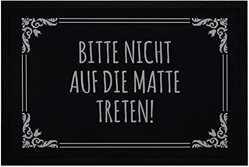 MoonWorks® Fußmatte mit Spruch Bitte Nicht auf die Matte treten Ironie rutschfest & waschbar schwarz 60x40cm