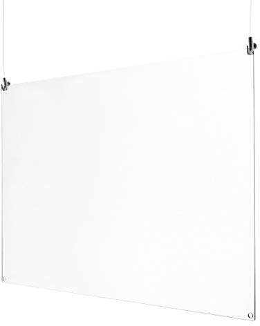 Spuckschutz zum Aufhängen aus Acrylglas inkl. 2x 2m Seil und 2 Haken quer oder hoch Virenschutz, Hustenschutz 100 x 50 cm