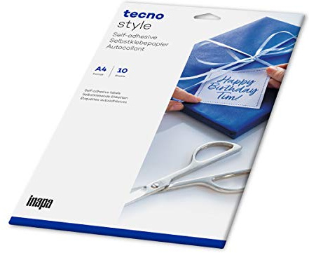 inapa Etiketten selbstklebend, bedruckbar, Stickerpapier tecno Style, DIN A4, 10 Blatt