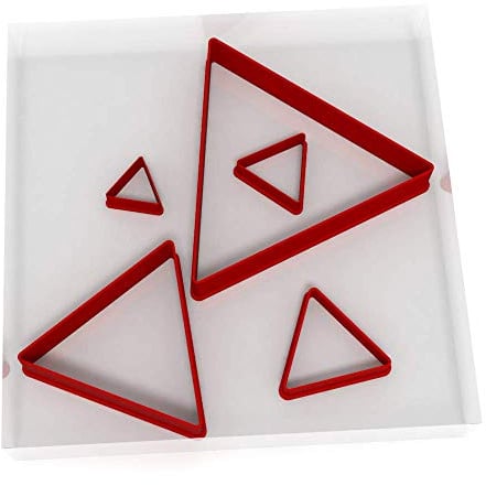 Set of 5 Triangle Cutters Fondant Polymer Cookie Icing Crafts Clay