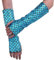 RUNHENG Women's Shimmery Mermaid Gloves Fish Scale Fingerless Long Gloves Elbow Length Halloween Carnival Masquerade (Blue)