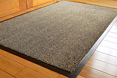 TrendMakers DOORMATS DIRT TRAPPER (LIGHT BEIGE & BLACK) BARRIER MAT RUBBER EDGED HEAVY DUTY NON SLIP KITCHEN ENTRANCE HALL RUNNER RUG MATS 90x120CM | POLYPROPYLENE PILE