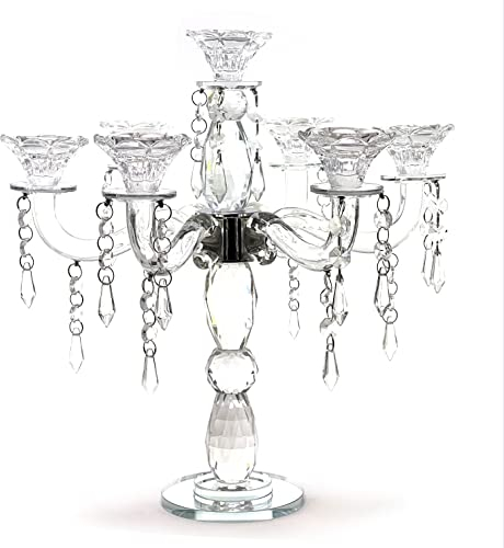 allgala 7-Arm Crystal Candelabra Taper Candlestick Candle Holder