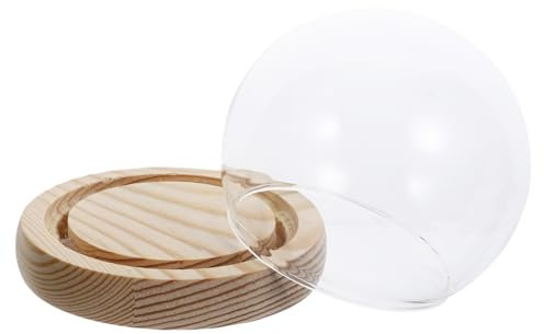 Klare Glaskuppel mit Licht leuchtender Glocke im Glas, Ewige, Glasabdeckung, Terrarium, Kuppel, Glaskuppel für Pflanzen, Sukkulenten, Lichterketten, Fotos, Medaillen