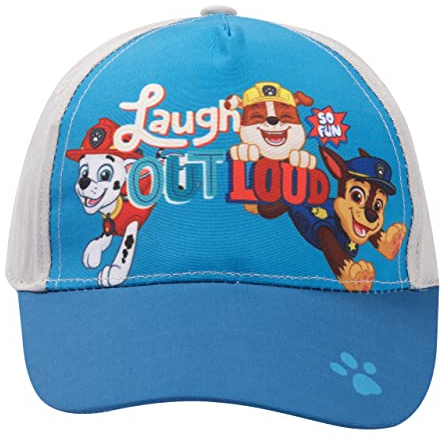 United Labels Paw Patrol Cap für Kinder, Laugh Out Loud Chase Marshall Rubble, Blau Grau, Basecap verstellbar, Kappe für Jungen und Mädchen