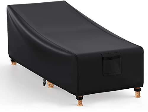 BROSYDA Housse Bain de Soleil Impermeable 200x75x40/70 cm avec Aération, Housse pour Chaise Longue Exterieur 600D Revêtement PU, 4 Boucles et Cordon de Serrage Housse Transat Jardin