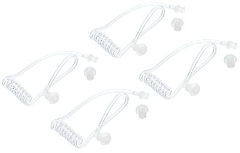sourcing map Clear Acoustic Tube for Two Way Radio Earpiece and Headset, Replacement Coil Tube, Pack of 4