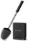 Sellemer Toilet Brush and Holder Set for Bathroom, Flexible Toilet Bowl Brush Head with Silicone Bristles and Stainless Steel Handle, Compact Size for Storage, Ventilation Slots Base (Black)