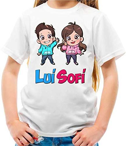 La Maglieria Maglietta Youtuber Fumetto Lui Bambino e Sofi Bambina - Lui e Sofi 100% Cotone - Alta qualità.