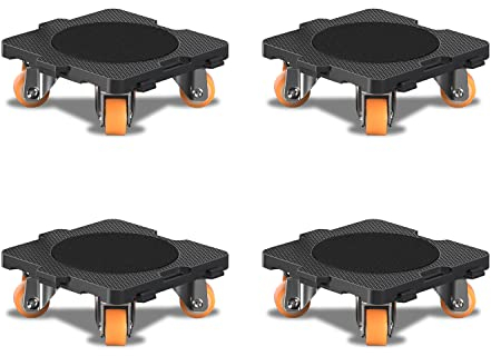 ONEON 4 Pack Möbelroller Schonende Transportrollen aus TPE, 360 Grad drehbar Möbel Transportroller, Tragfähigkeit pro ge 75 KG