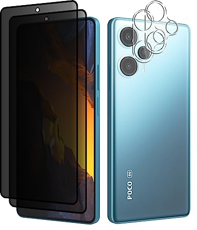 MiKoyi Anti-Espía Protector de Pantalla Privacidad Compatible con Xiaomi Poco F5 Protector de Lente de Cámara Cristal Templado Dureza 9H Anti-Spy Vidrio Templado para Xiaomi Poco F5