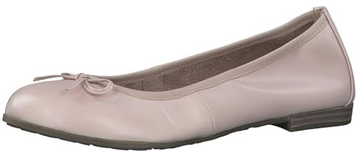 MARCO TOZZI Damen Ballerinas aus Leder mit Schleife, Beige (Nude), 38 EU