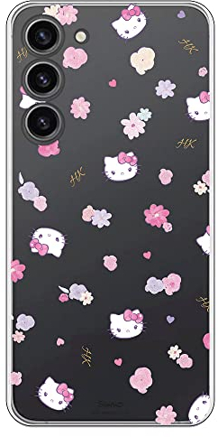Personalaizer Schutzhülle für Samsung Galaxy S23 Plus, Hello Kitty, Blumenmuster, Kawaii-Stil, TPU-Silikon, flexibel, transparent