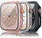 Wanme 3 Stück Hard Hülle für Apple Watch 38mm Series 3 2 1 mit Glas Displayschutz, Hart PC Rundum Gehäuse Hülle Eingebaut Gehärtetes Glas Schutzfolie