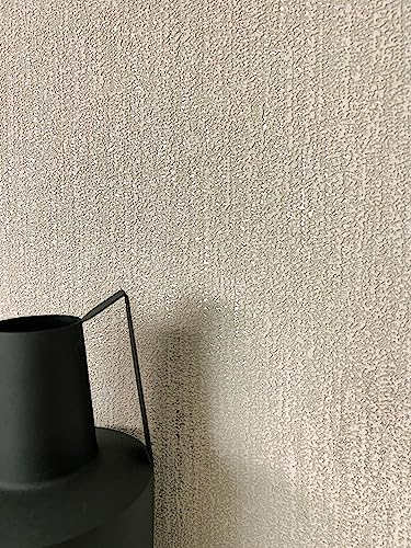 NEWROOM Tapete Taupe Vliestapete Unifarbe - Universal Modern Beige Silber Struktur Glanz Einfarbig Uni Glanztapete Strukturtapete inkl. Tapezier-Ratgeber