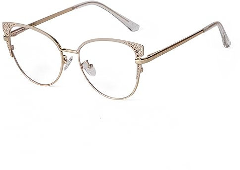 ADEWU Blue Light Blocking Glasses Cat Eye Women Fashion Spring Hinges Retro Eyewear Metal Frame