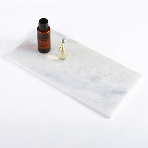 Koville Tavola in marmo naturale africano per cucina, pasticceria, pane, 30,5 x 15,2 cm, in vera pietra, vassoio in marmo per formaggi, vassoio da bagno, vassoio per profumi, gioielli, candele