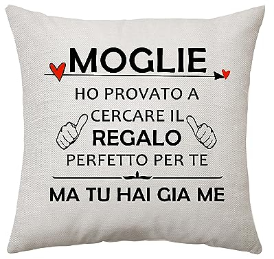 Aconesong Copertura Cuscino per Moglie - Regalo di Compleanno, Natale, Matrimonio, San Valentino dal Marito - Decorativo 45 X 45 CM