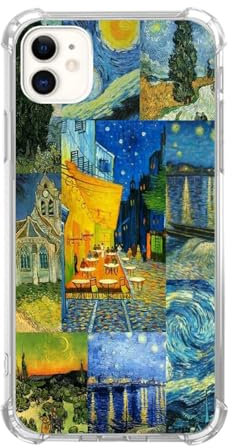 Van Gogh Art Collage Phone Case Compatible with iPhone 11,Van Gogh Classic Painting Collage Cool Teen Woman Girl Boy Case for iPhone 11,Silicone Shockproof TPU Bumper Protective Cover Case
