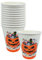 Tradineur - Packs de 48 vasos de Halloween con diseño de calabaza - Fabricado en Papel - Ideal para fiestas de Halloween - 270 ml - Ø 7,5 x 9 cm