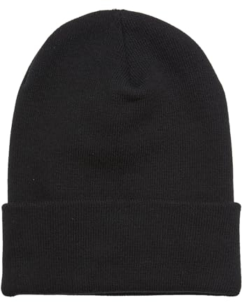 Flexfit Unisex 1501OC-Heavyweight Organic Long Beanie-Mütze, Black, one Size