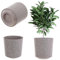 KADAX Pot de fleurs décoratif - Rond - En plastique - Pour la culture de plantes - Pour l'intérieur et l'extérieur - Mélange de marron - 19 cm