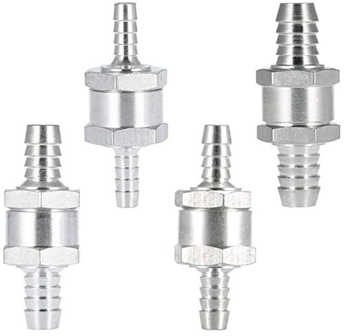 Xrten 4 Piezas Válvula de Retención de Combustible, Válvula Antirretorno de Retorno de Combustible, para Carburador y Sistema Combustible Baja Presión (6mm/8mm/10mm/12mm)