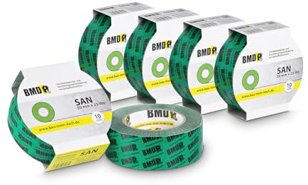 BMD san Klebeband | 6 Rollen | 50mm x 25m | für Dampfsperren & Dampfbremsen |gemäß DIN EN 4108 Teil 11 und ENEV | Profi Qualität Made in Germany