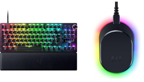 Razer Huntsman V3 Pro Tenkeyless - Analoge optische E-Sport-Tastatur & Mouse Dock Pro & Charging Puck